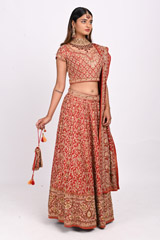 Red Embroidered LehengaDSC_3755