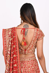 Red Embroidered LehengaDSC_3763