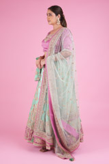 Pink And Mint Green LehengaDSC04254