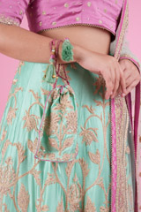 Pink And Mint Green LehengaDSC04257