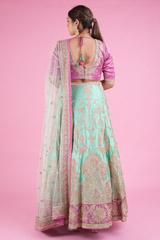 Pink And Mint Green LehengaDSC04259