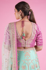 Pink And Mint Green LehengaDSC04260
