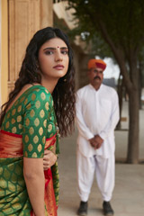 Dark Green Print Silk Saree2