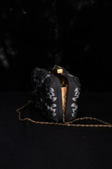 Black 3D Floral ClutchIMG_1620