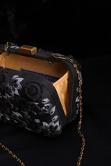 Black 3D Floral ClutchIMG_1621
