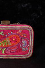 Pink Embroidered ClutchIMG_1370