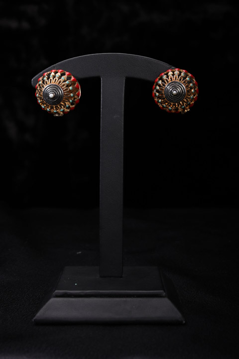 Jaal Motif Gold Earrings