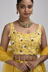 Yellow Embellished Lehenga_SUB8213