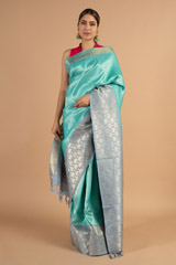 Blue Silk SareeDSC01002