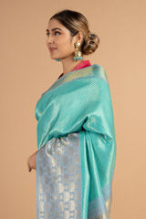 Blue Silk SareeDSC01005