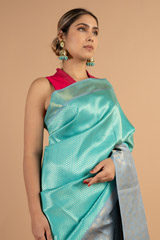 Blue Silk SareeDSC01008