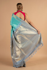 Blue Silk SareeDSC01010