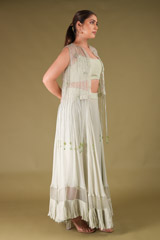 Green Organza Top Bottom SetDSC04069