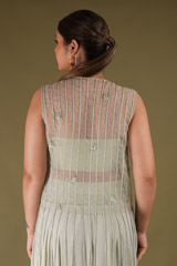 Green Organza Top Bottom SetDSC04073