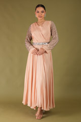 Beige Embroidered Gown