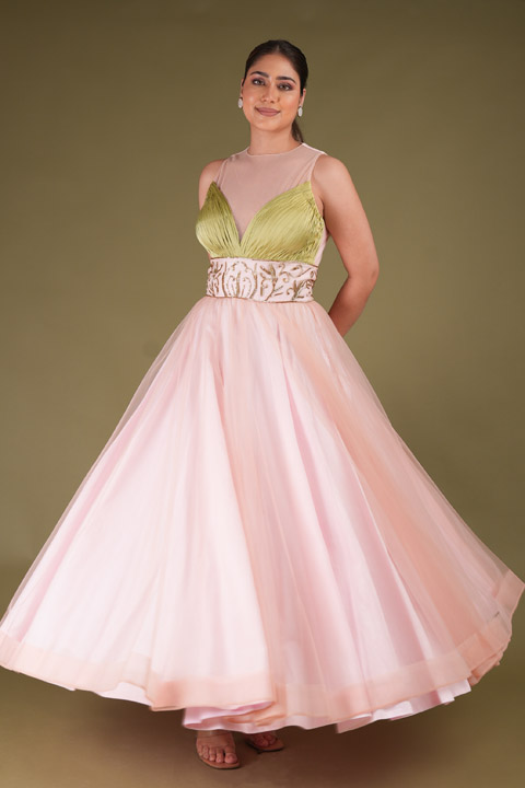 Pink Ruched Gown