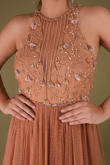 Brown Cord Razer Back GownDSC04227