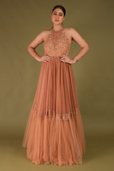 Brown Cord Razer Back GownDSC04229