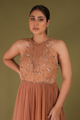 Brown Cord Razer Back GownDSC04230