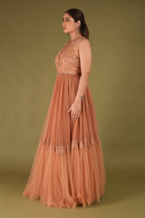 Brown Cord Razer Back GownDSC04231