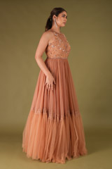 Brown Cord Razer Back GownDSC04233