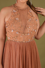 Brown Cord Razer Back GownDSC04235