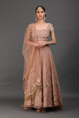 Beige Cold Shoulder Sleeve Lehenga4765_video