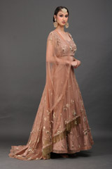 Beige Cold Shoulder Sleeve LehengaIMG_0083