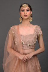 Beige Cold Shoulder Sleeve LehengaIMG_0085
