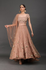 Beige Cold Shoulder Sleeve LehengaIMG_0096