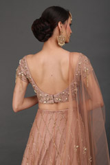 Beige Cold Shoulder Sleeve LehengaIMG_0099