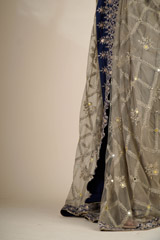 Beige Cutwork Net Saree_DSC4579