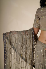 Beige Cutwork Net Saree_DSC4583