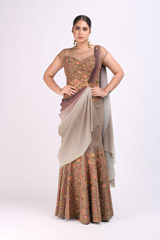 Moss Grey Saree GownIMG_9829