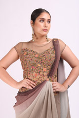 Moss Grey Saree GownIMG_9832