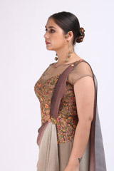 Moss Grey Saree GownIMG_9836