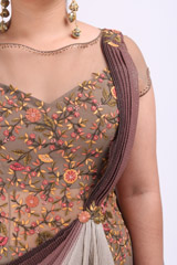 Moss Grey Saree GownIMG_9838