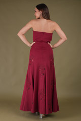 Maroon Off Shoulder Embroidered GownDSC04430