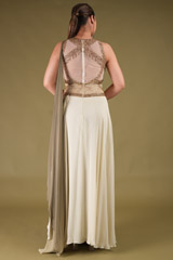 Sage Green Embroidered Saree GownDSC04060