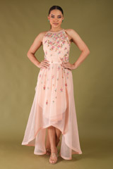 Pink Halter Embellished Gown