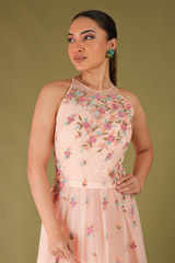 Pink Halter Embellished GownDSC04606