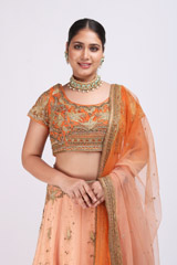 Peach Floral LehengaIMG_9899