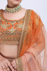 Peach Floral LehengaIMG_9902