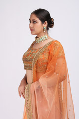 Peach Floral LehengaIMG_9906