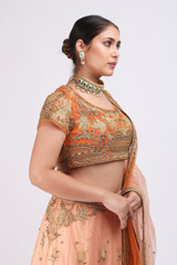 Peach Floral LehengaIMG_9907