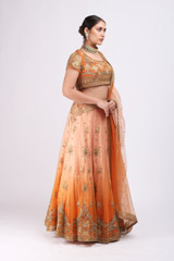 Peach Floral LehengaIMG_9908