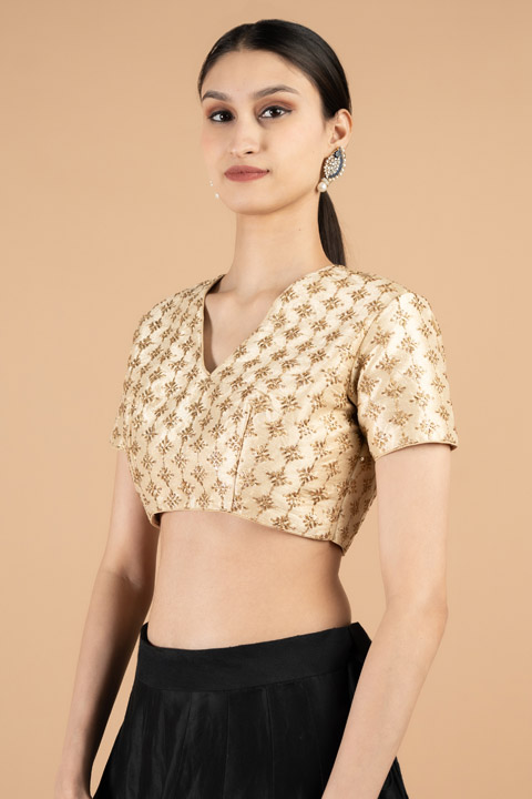 Golden  Embroidered  Blouse