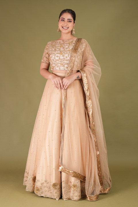 Zari Border Lehenga