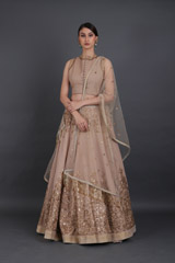 Beige Embellished Lehenga