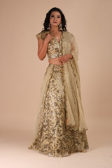 Golden Mirrorwork Lehenga